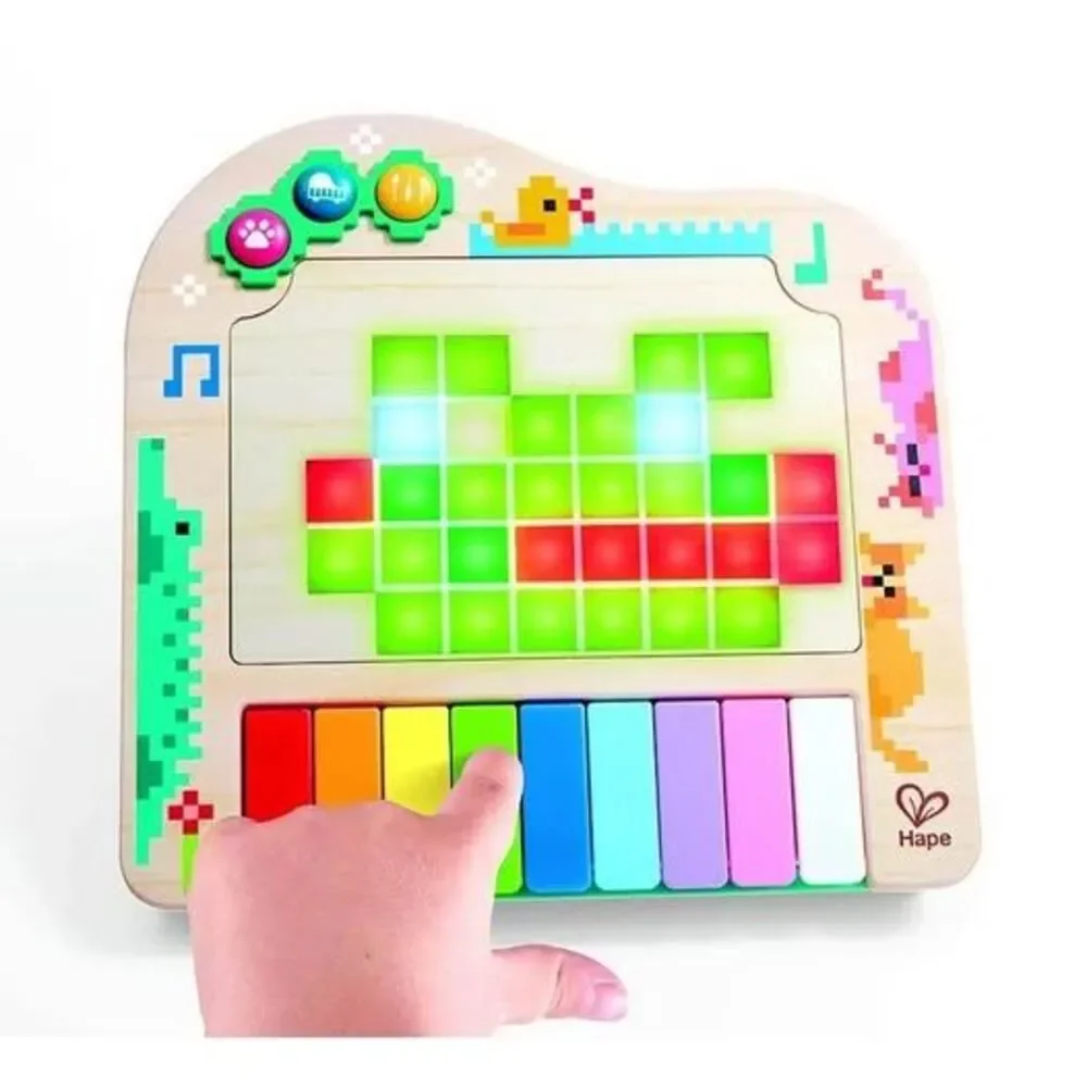 NEW Hape Rainbow Rhythm Pixel Musical Light Up Piano